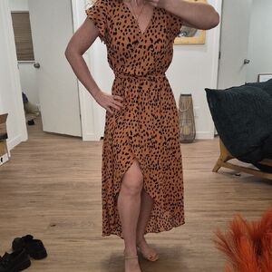 Sky High Low Leopard Print Dress